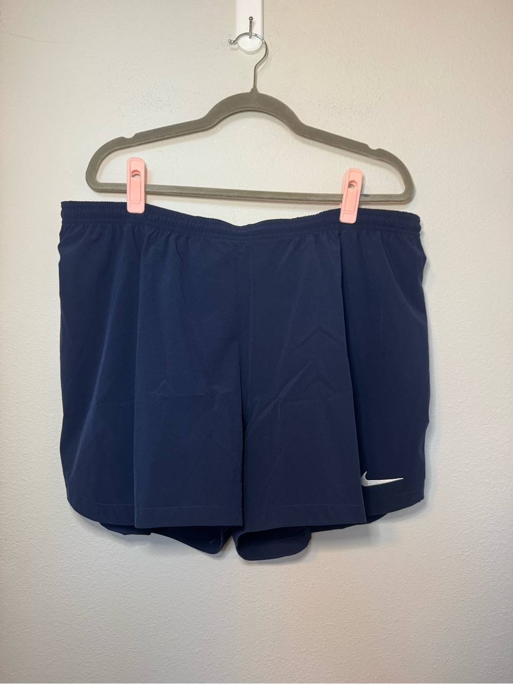 Nike Women's Navy Blue Athletic Shorts with White Swoosh NWT